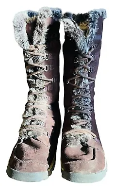 Sketchers Women's 9.5 Grand Jam Unlimited Winter Boots Brown Suede Fur Lined • $25.46