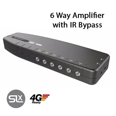 £45.45 • Buy 6 WAY Aerial Amplifier With IR Bypass Magic Eye Signal Booster TV FM DAB Amp SLX