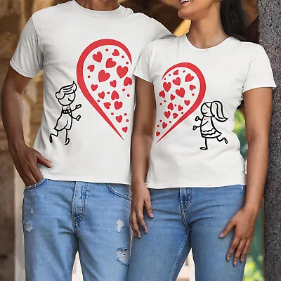 Happy Valentines Day Boyfriend Girlfriend Matching Couple T-Shirts Tee Top #NED • £9.99