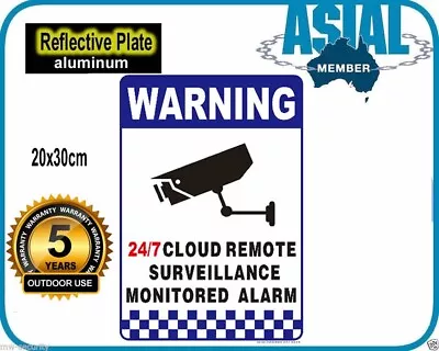 CCTV Surveillance Camera Cloud Remote Warning Sign Reflective Aluminium Metal • $15