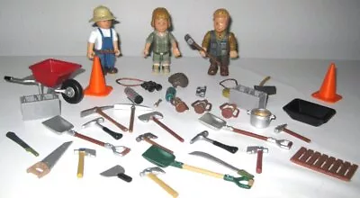 Mighty World Construction 3   Action Figures Lot Of 3 With 35+ Accessories • $24.99