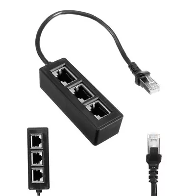 Splitter LAN Network Plug RJ45 Cable Adapter Ethernet 1 Male To 3 Female Port • $17.05