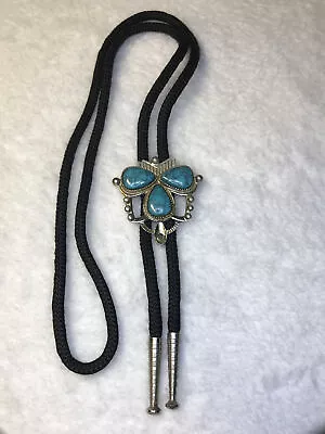 Turquoise Howlite Bolo Tie Southwest Style Cord 35” Western Cowboy Jewelry • $22