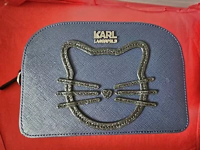 Karl Lagerfeld Choupette Navy Black Glitter Cat Kitty Bag Women • £40