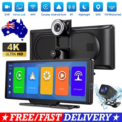 10.26  Touch Dash Camera For Wireless CarPlay UHD GPS Car Recorder Android Auto • $138.95