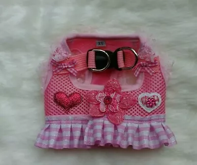 Designer Dogs Harness Size X-Small  /chihuahua Pink Gingham  LAST ONE • £10.99