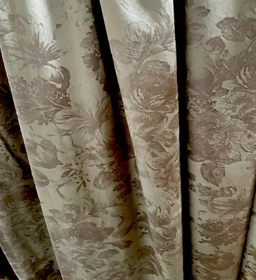 70% Off John Lewis Curtains Extra Wide MTM Long Rose Damask &Laura Ashley Ties • £199