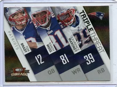 2009 Threads #4 Tom Brady Randy Moss Maroney  Triple Threat  Sp #65/100 Patriots • $87.96