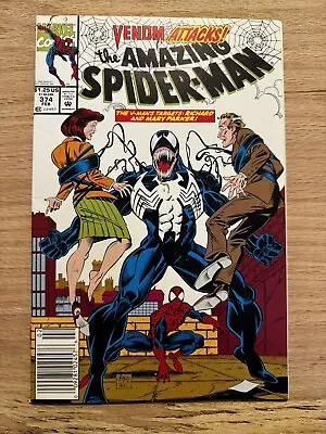 The Amazing Spider-Man #374 Newsstand-Venom Attacks Marvel Comics 1992 • $13.33