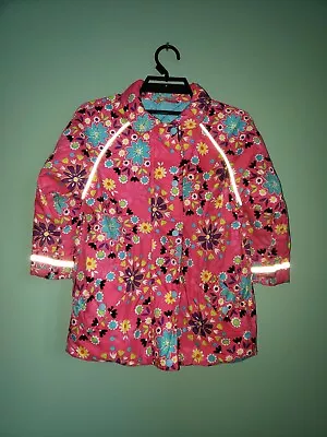 Hanna Andersson Pink Blue Floral Quilted Fall Winter Snow Jacket Coat 110 5 • $15