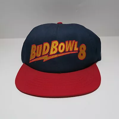 Bud Bowl 8 Snapback Hat Budweiser Beer Man Cannibus Cap USA Supreme Vtg 1997 • $34.25