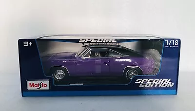 1/18 Maisto 1969 Dodge Charger R/T Purple Diecast Special Edition • $36.95