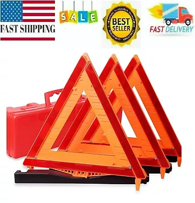 Emergency Warning Triangle DOT Approved Reflective Safety Roadside Kit For Car • $33.97