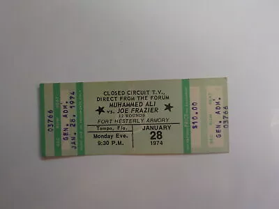 MUHAMMAD ALI Vs JOE FRAZIER II Boxing Ticket 1974 Cassius Clay Tampa Florida • $51