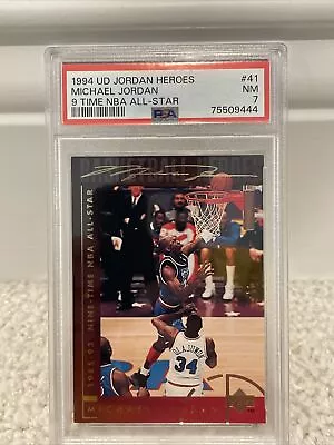 Upper Deck Jordan Heroes 41 Michael Jordan 9 Time NBA All-Star PSA 7 1994 • $27