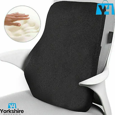Memory Foam Back Support Seat Lumbar Cushion Car Home Bed Chair Sofa  Back Pain • £15.75