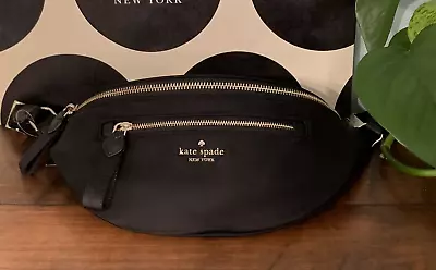 Kate Spade Chelsea Belt Bag Waist Fanny Pack Crossbody Black Nylon NWT $249 • £95.55