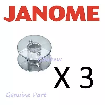 100% GENUINE JANOME / NEW HOME / ELNA  BOBBINS X 3  - Standard Plastic Bobbin • £3.50