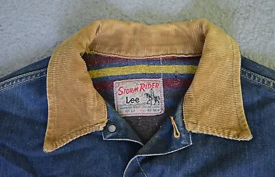 1950s-60s Lee Storm Rider Jacket 101LJ. Classic Red/Yellow/Blue Lining. Size 42 • $870