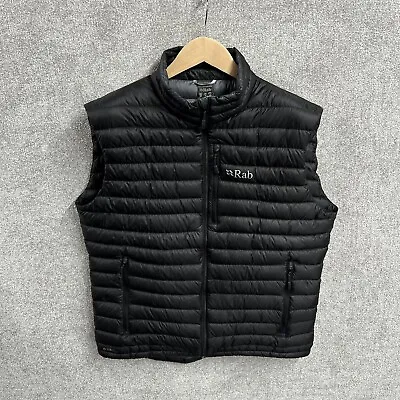 Rab Gilet Mens Large Black Microlight Vest Down Body Warmer Walking Hiking • £99.99