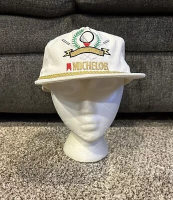 Vintage 80s Michelob Strap Back Embroidered Golf Hat/Cap Made In USA • $30