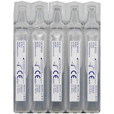 Blue Lion Sterile Saline Solution Eye Wash 20ml Cleansing Cleaning Medical Pods • £5.99