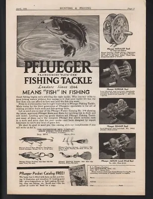 1931 Pflueger Bait Reel Rod Sport Fish Spinner Akron Angler Fly Bait Bass  21861 • $37.01