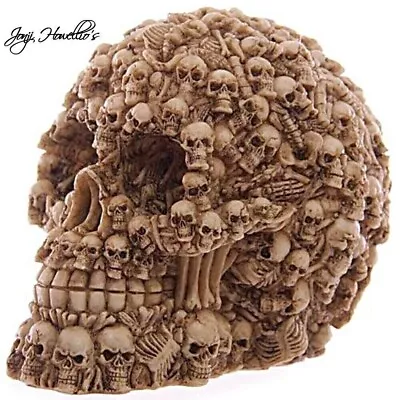 Multiple Skulls Head Decoration Gruesome Skull Ornament Gothic Pagan Wiccan Gift • £14.90