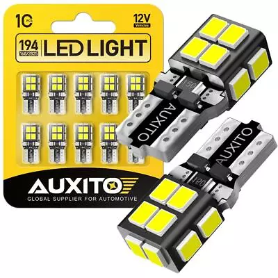 10x AUXITO T10 168 194 LED License Plate Light Bulb Interior Bulbs White 6500K • $13.29