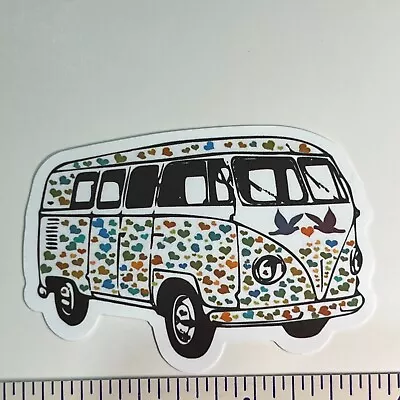 Doves & Hearts VW Hippie Bus-  Vinyl Sticker Decal ThinkBomb Anything Free Ship • $4.25