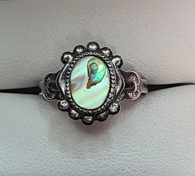 Sterling Silver Abalone Ring Size 7 • $16