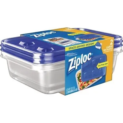 $10.99 • Buy Ziploc Containers Discontinued 9cup LARGE Rectangle 2 Count Food Kitchen Storage
