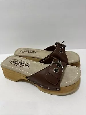 RARE Vintage Y2K Aeropostale Wooden Slip On Platforms Sandals  • $16.99