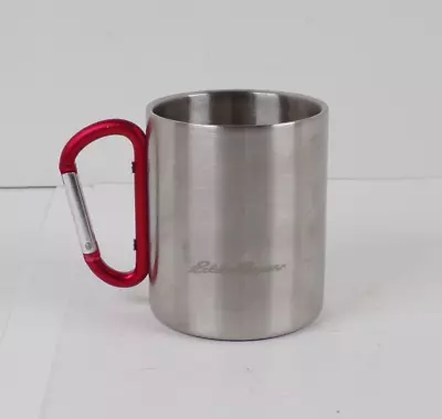 Eddie Bauer Camping Metal Travel Cup With Red Clip / Carabiner Handle • $9.99