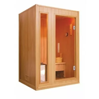 Hemlock Wood 2 Person Indoor Traditional Steam Sauna HARVIA 3.5kW Heater Dry Wet • $3182