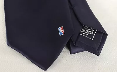 BRIONI Navy Blue Silk Neck Tie W/ NBA LOGO • $44.95