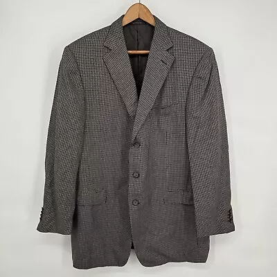 Ermenegildo Zegna Blazer Mens 56 R Gray Houndstooth Wool Sport Coat Jacket • $40