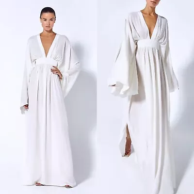 NWT ALEXIS Lilla Kaftan Crepe Maxi Dress In Ivory Sz M • $499.99