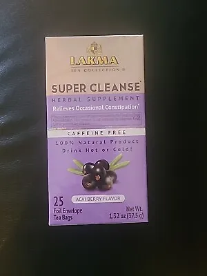 Lakma Tea Collection Super Cleanse Tea ACAI BERRY Flavor 25 Tea Bags • £8.59