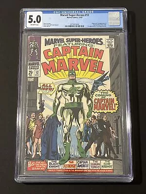 Marvel Super-Heroes 12 CGC 5.0 (VGF) 1st Captain Mar-Vell! Off White Pgs! 1967 • $139.99