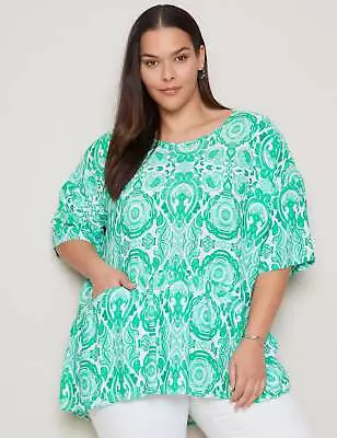 AUTOGRAPH - Plus Size - Womens Tops -  Elbow Sleeve Peplum Pocket Summer Top • $21.07