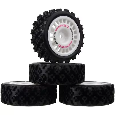 RC Rally Car Wheels Rubber Tires For Tamiya TT01 TT02 TT01E XV-01 DF-03 HSP • $18.68