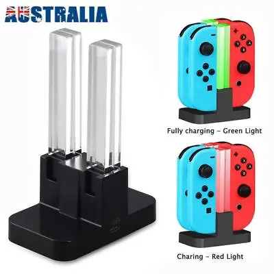 4 Ports Charging Dock LED Stand Controller Charger For Nintendo Switch Joy-Con • $20.95