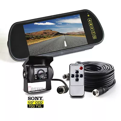 7  LCD Mirror Monitor+700TVL Sony CCD IR Reversing Camera 10M For Truck Caravan • £69.90