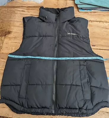 Body Warmer Hooded Puffer Gilet Sleeveless.  Womens Black XL Used Very Good • £22