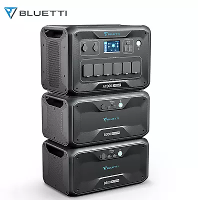 $4997.90 • Buy BLUETTI AC300 2x B300 6144Wh Solar Generator Power Station Expandable Battery