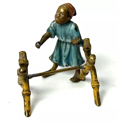 Antique Rare Vienna Cold Painted Bronze  Boy Group Figure • $115