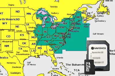 2024 Navionics Plus MicroSD MSD Chart Card Maps U.S. East LakesRiversCoastals • $68