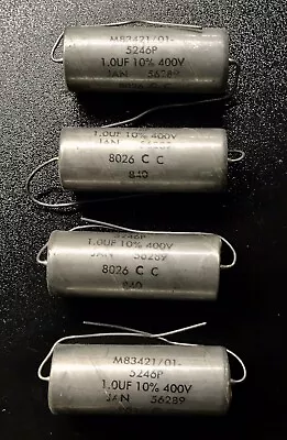 4 NOS Vintage JAN 1.0 UF 400V PIO Vitamin Q Style  Capacitors Measure At 5% Spec • $150