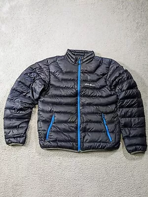 Eddie Bauer First Ascent Jacket Mens Medium Puffer Storm Down 800 Full Zip Blue  • $47.99